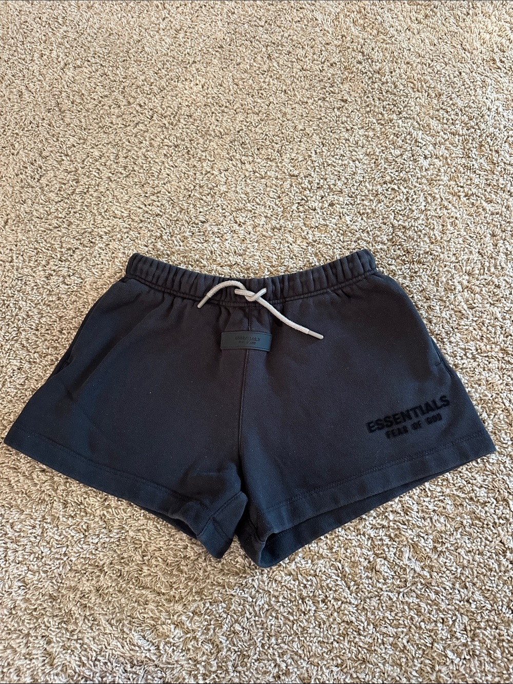 Youth Fear of God Essentials Black Sweat Shorts Sz 12